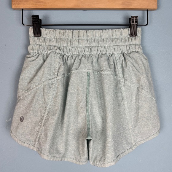 Lululemon Women's Size 2 Blue Green Track That Mid Rise Lined 4" Running Shorts - Picture 2 of 6